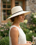Sombrero de Paja Blanco con Banda Negra - Estilo Fedora